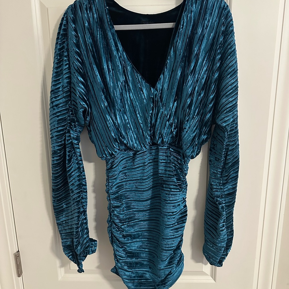 NBD Deep Teal Velvet Dress